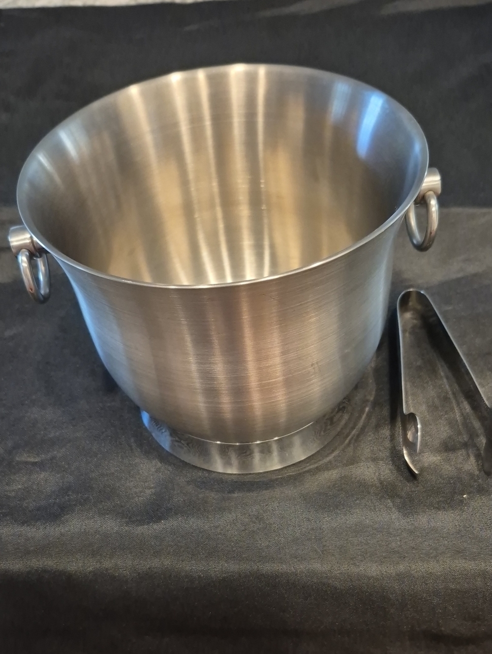 Princess House Stainless Steel 3.5 Quart Ice Bucket with Tongs
